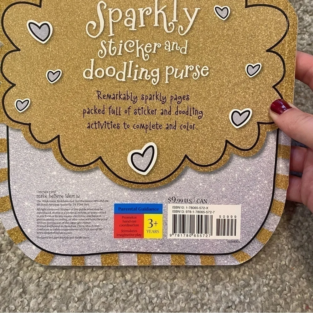 My Remarkably Sparkly Sticker and Doodling Purse Book NEW